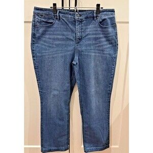 Talbot's Flawless Five-Pocket Blue Jeans Women 18 Straight Medium Wash Hemmed